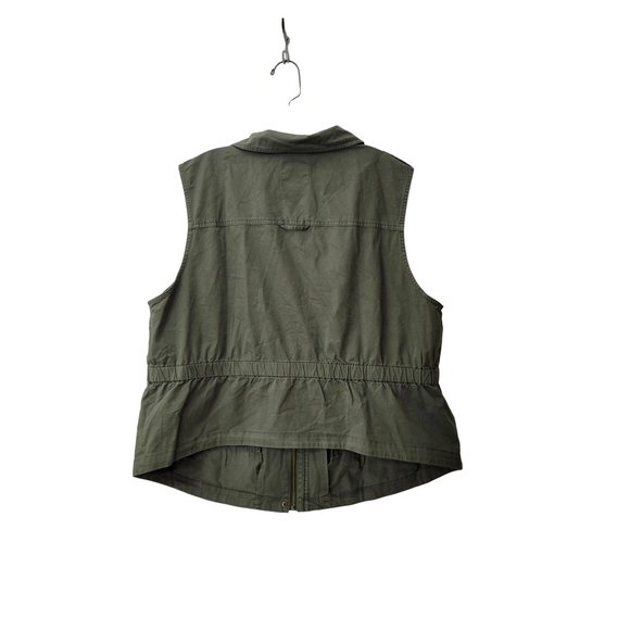 Rachel Hollis Olive Green Cargo Cotton Vest Size 1X - Picture 2 of 5